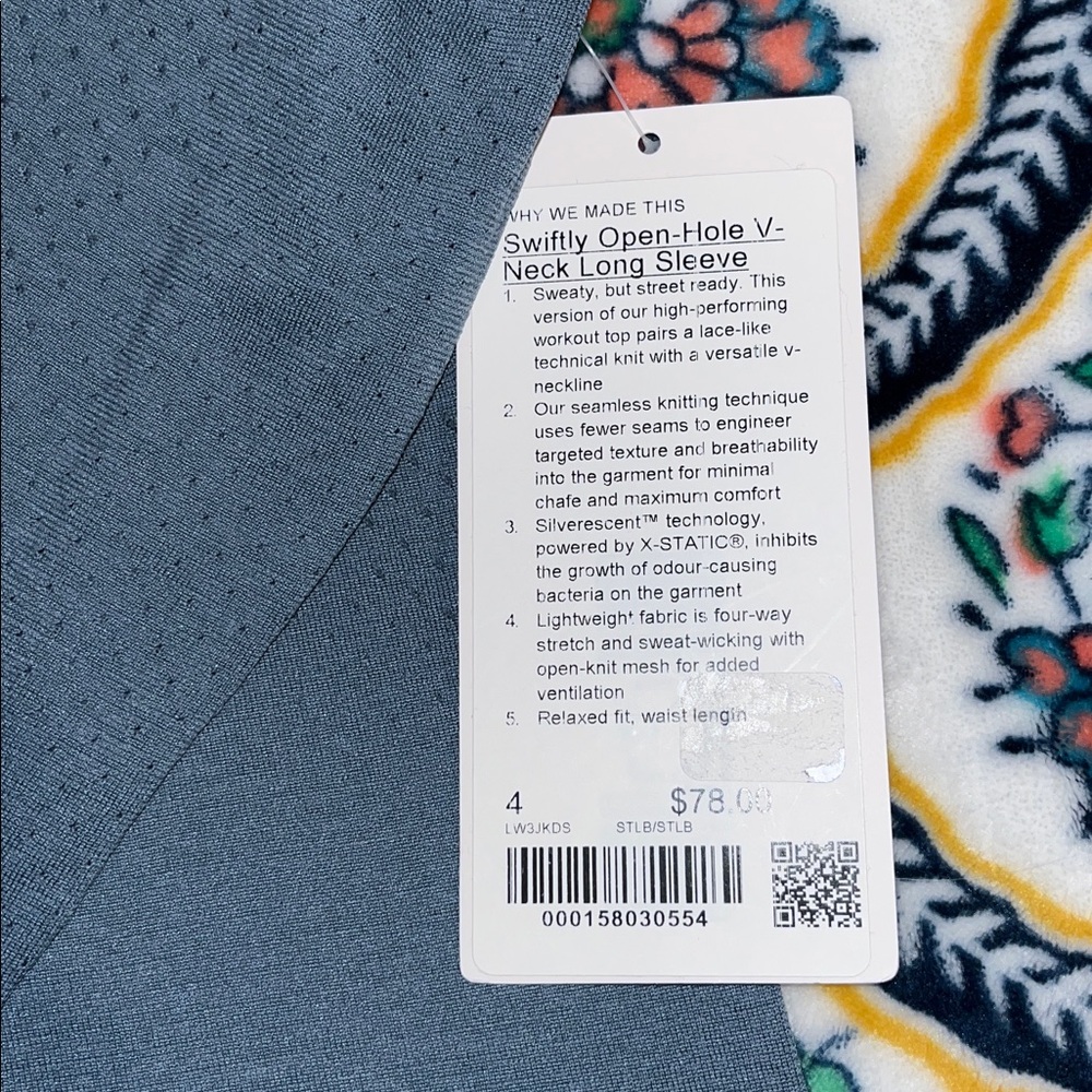 lululemon athletica Perforated V-Neck Performance Top in Slate Blue - Picture 5 of 8